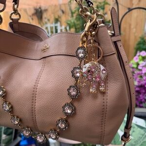 Coach blush pink small Lexi shoulder bag F23537, Rose Wristlet, Chain & Charm